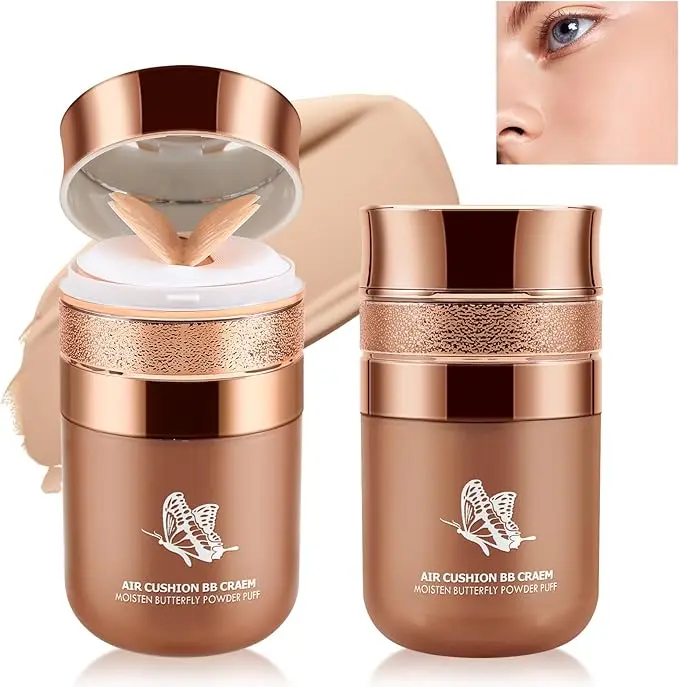 Air Cushion BB Cream, Lightweight Moisturizing Foundation Face Makeup, Natural Matte Concealer for Dewy Finish - Cosmetic, Moisturize 0