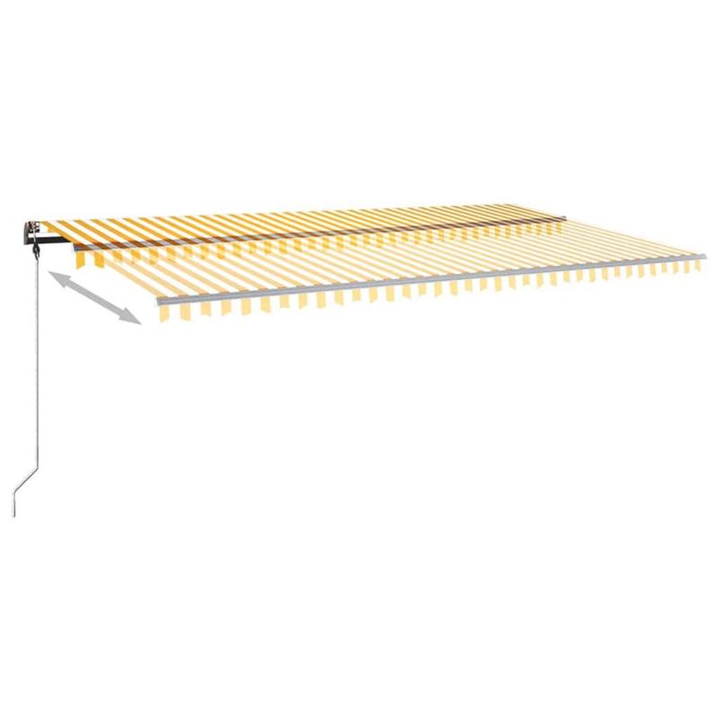 Freestanding Manual Retractable Awning 600x350 cm Yellow/White 5