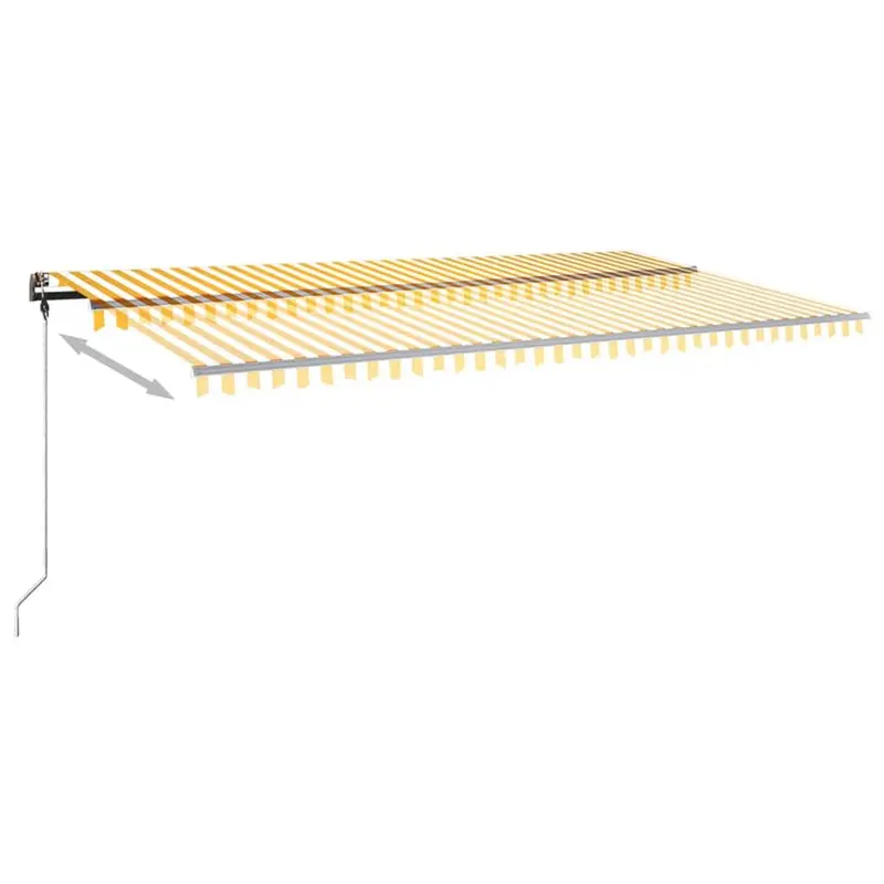 Freestanding Manual Retractable Awning 600x350 cm Yellow/White 5