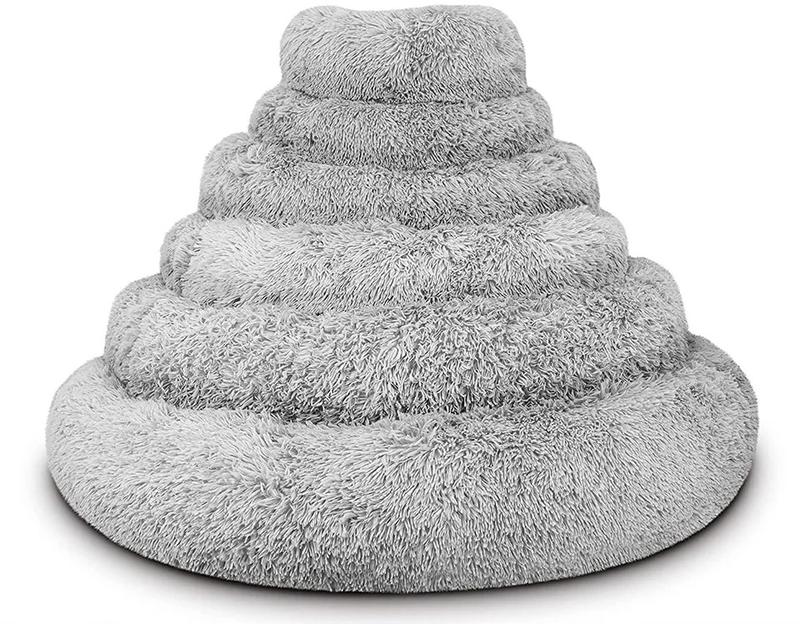Dog Bed Donut Soft Round Plush Cat Beds For Calming Pet Anti Anxiety Washable dogs beds 8