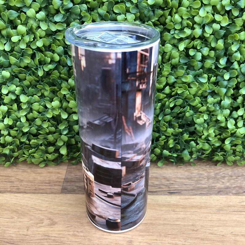 Apocalyptic Gamer's Life 20oz Skinny Tumbler (Drinkware Flask) Insulated Stainless Steel with reusable airtight insulation lid and plastic or metal straw 4