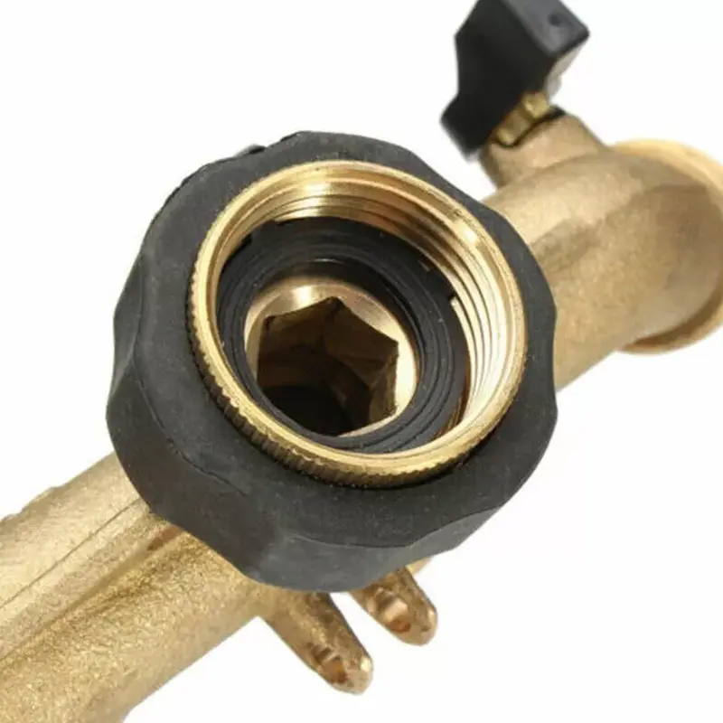 Solid Brass 4 Way Adaptor - Garden Tap Multi Hose Connector Splitter UK 4