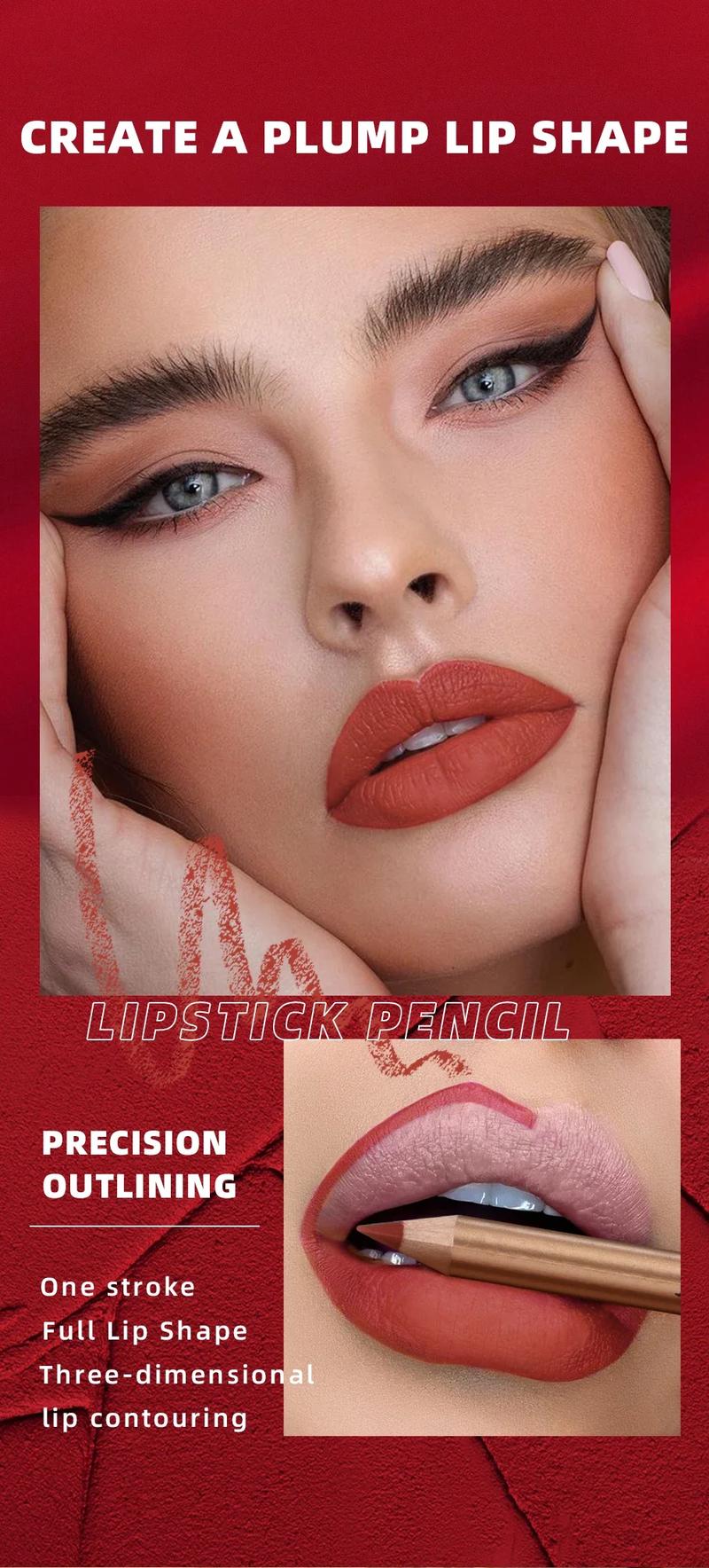 Product Introduction of Summer Cosmetic Supplies, Long Lasting Lip Liner, 12pcs/set Matte Lip Liner for Daily Use, Smudge Proof Easy Coloring Lipliner Pen, Girls and Women Makeup Accessories, Daily Lip Makeup, Smooth Lip Cosmetic Silky Eyeliner 11
