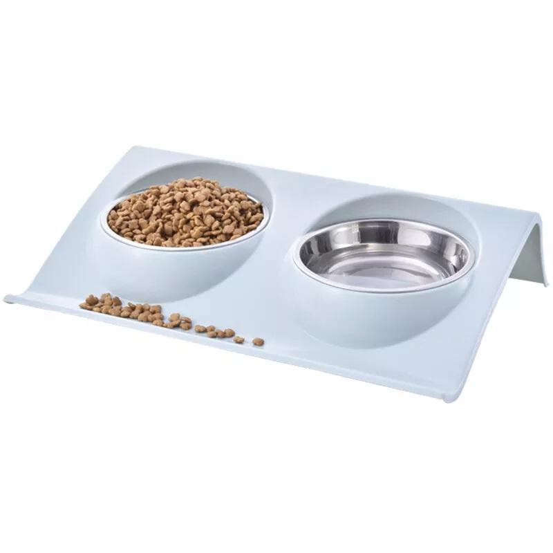 Dog Bowl Cat Bowl Reside Double Pet Feeder Anti Sickness Bowl for Food and Water 6