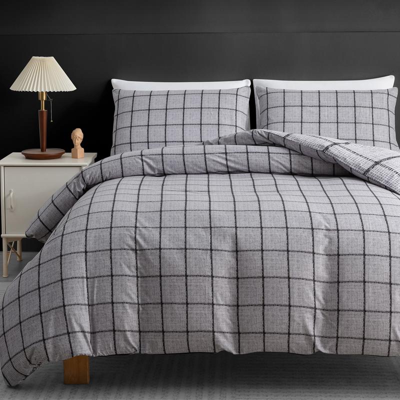 Product Introduction of ECOCOTT Microfiber Duvet Covers with Matching Pillow Cases Reversible Bedding Sets Single Double King Super King Size All Season Quilt Covers with Zipper Closure UltraSoft Fade Resistant Duvet Sets 4