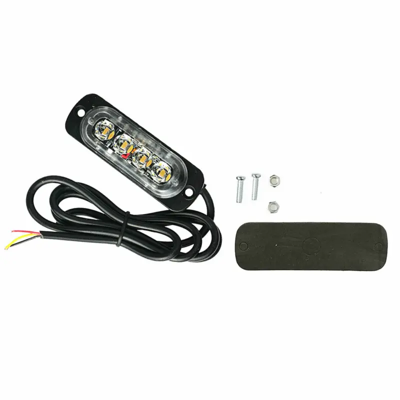 4x 4 LED Amber Recovery Strobe Flashing Grille Light Lightbar Truck Beacon Lamp 2