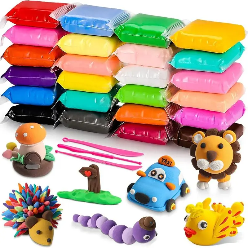 24 Color Air Drying Clay Set, ultra light clay belt carving tool - perfect for DIY crafts and novelty toys 0
