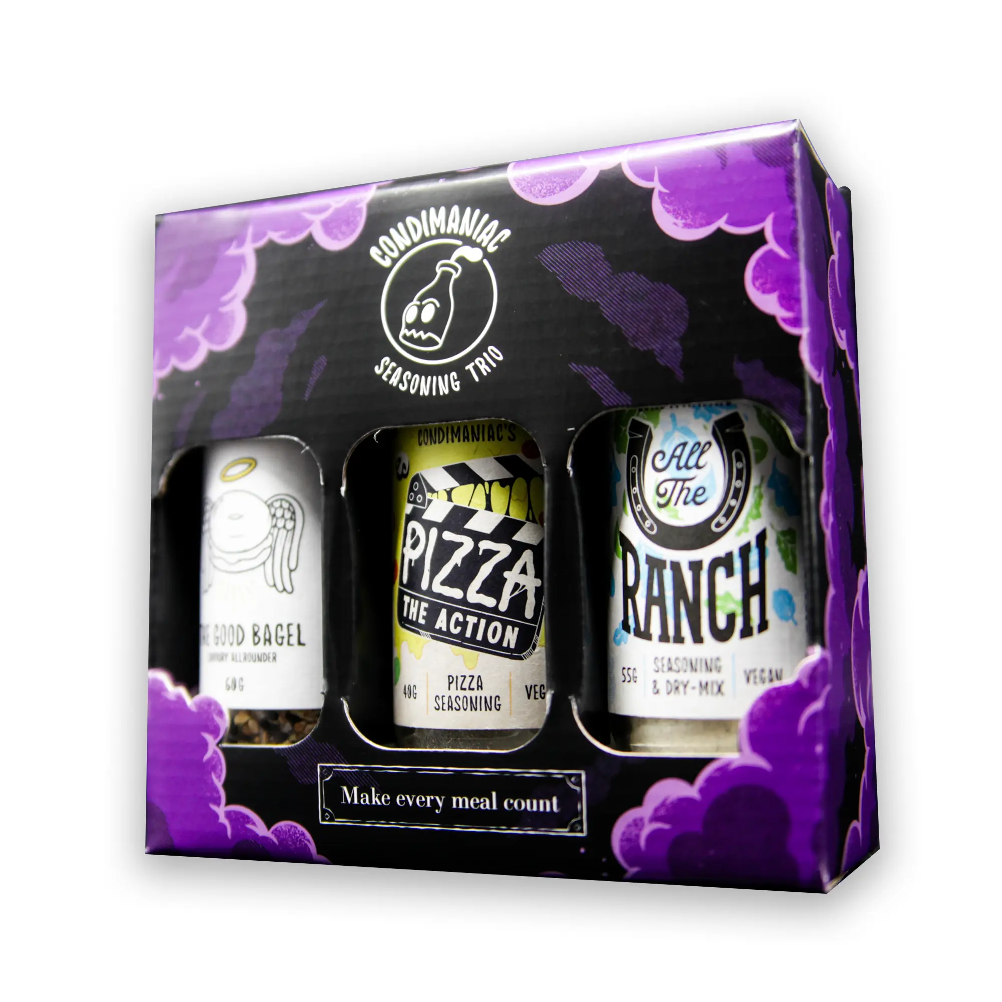 Condimaniac's Seasoning Gift Set - The Good Bagel, All The Ranch & Pizza The Action (3 x Jars) Cooks Condiment Spice Selection