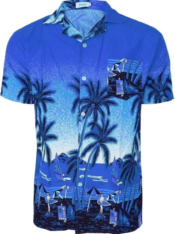Mens Hawaiian Shirt Short Sleeve Summer Hawaiian Shirts Mens Casual Shirts Aloha Shirt Mens Shirts Hawaiian Fancy Dress Summer Shirts Beach Party 5