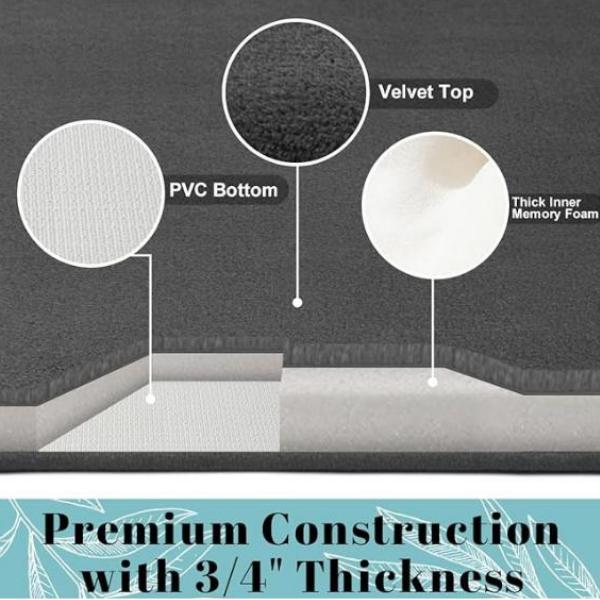 Super Absorbent Memory Foam Floor Mat, Rapid Dry, Anti-Slip, Luxurious Comfort for Kitchen, Bathroom, Bedroom, Living Room - Stylish Home Decor Rug, Ultra Absorbent & Non-Slip Memory Foam, Machine Washable, Soft Velvet Bath Mats, Easier to Dry crazy  red 7