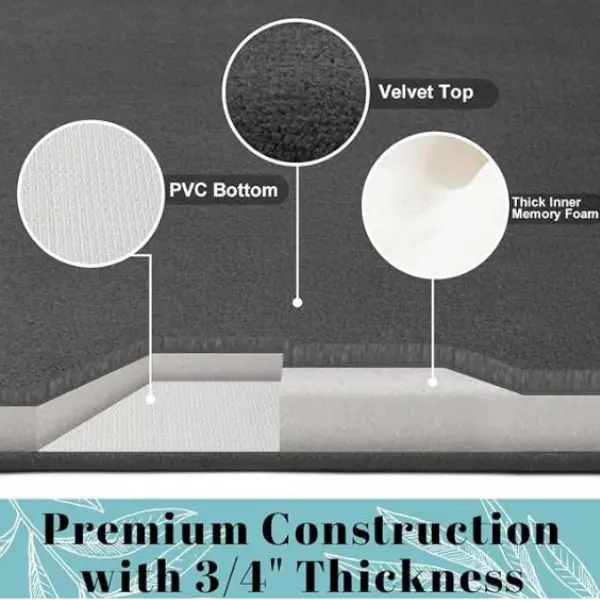 Super Absorbent Memory Foam Floor Mat, Rapid Dry, Anti-Slip, Luxurious Comfort for Kitchen, Bathroom, Bedroom, Living Room - Stylish Home Decor Rug, Ultra Absorbent & Non-Slip Memory Foam, Machine Washable, Soft Velvet Bath Mats, Easier to Dry crazy  red 6
