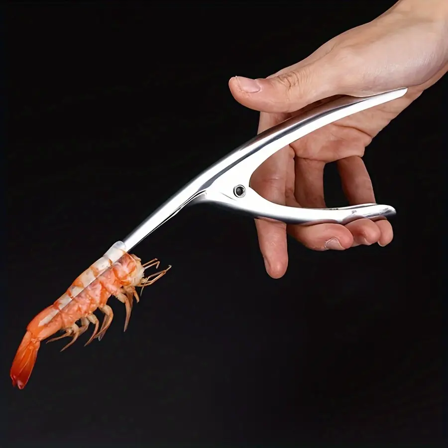 RISELDAJOR  Kitchen Essential: 1pc Stainless Steel Shrimp Deveiner with Ergonomic Grip, Streamlines Seafood Shelling & Cleaning, Handy Gadget