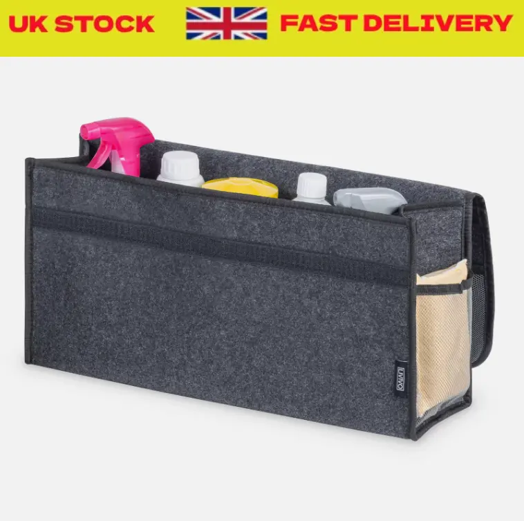 Car Boot Organiser Large Carpet Storage Bag Tools Travel Tidy Hook Case Grey