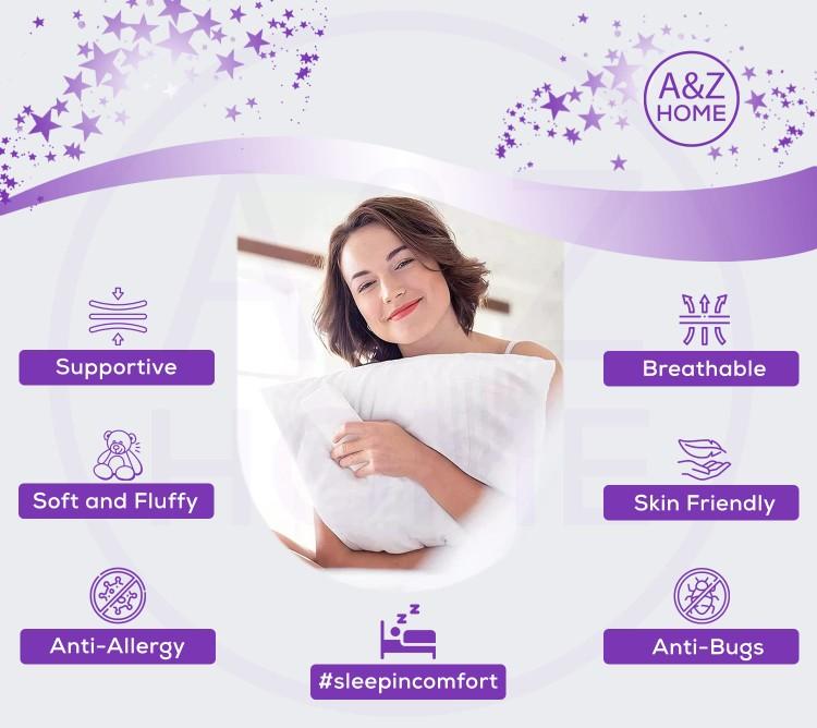 Product Introduction of A&Z Home Soft Egyptian Stripe Pillows - Hotel Quality, Extra Filled, Suitable for Back and Side Sleepers 5