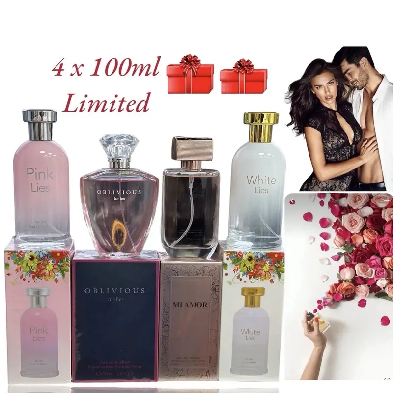 4 X 100ml Women's Ladies Perfume Eau De Parfum Spray Scent Fragrance Gift Set 0