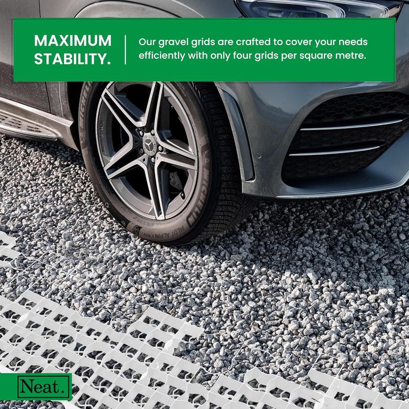 Neat Plastics Coloured Gravel/Grass Grid Paver Mat for Garden, Shed, Driveway, Turf, Lawn & Greenhouse Path Base - Durable Plastic Grid Available in Gravel Sand & Grass Green 7