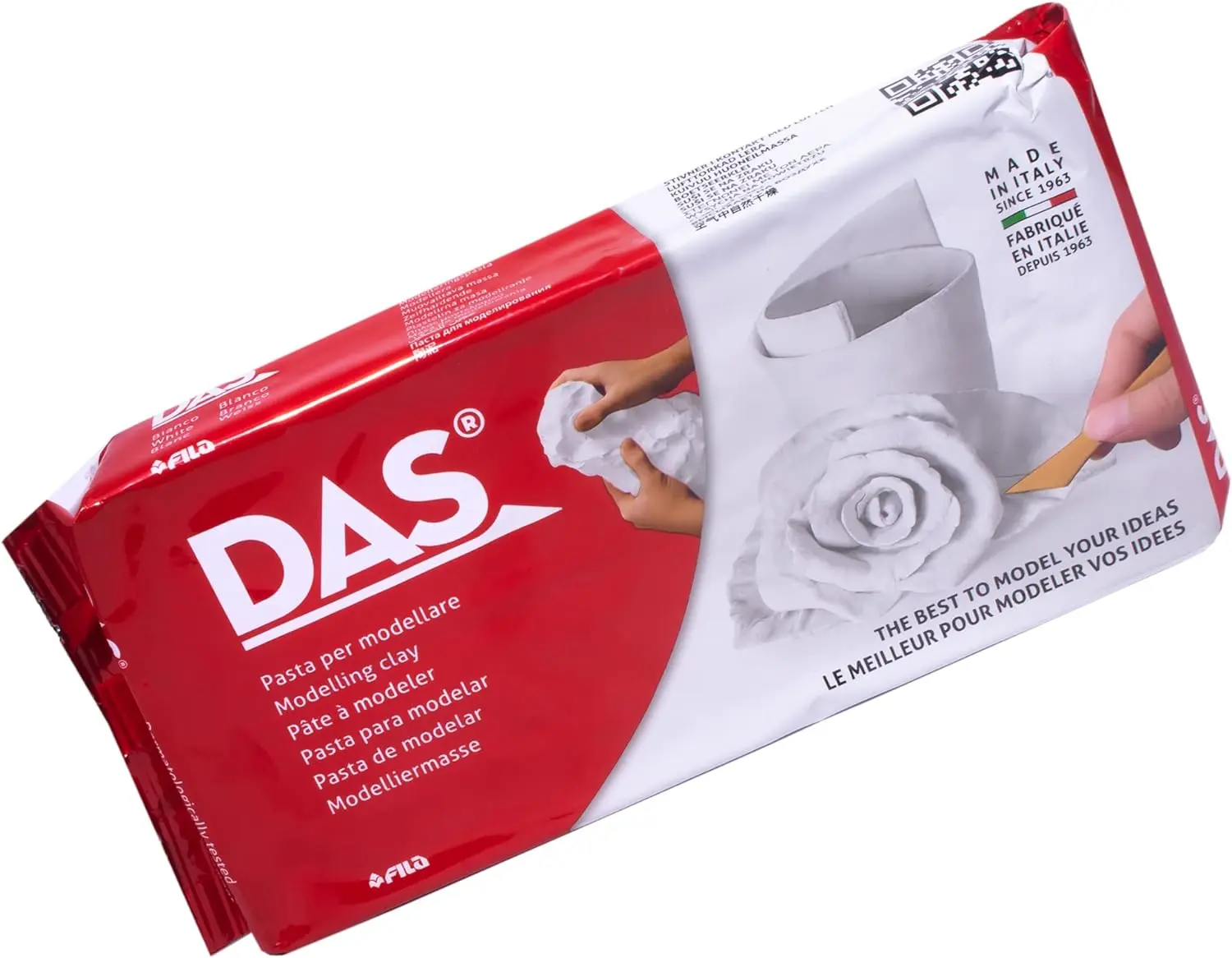 White 1 kg Air Hardening Modelling Clay, Non Bake, Ready To Use, Suitable for All Ages, Ideal for Professionals & Hobbyists