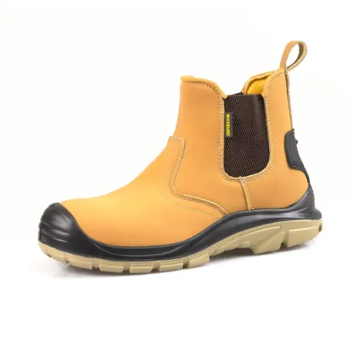 MENS LEATHER CHELSEA SAFETY BOOTS DEALER SLIP ON STEEL TOE CAP WORK SHOES SIZE LIGHTWEIGHT STEEL MIDSOLE WATERPROOF HEEL GUARD PULL ON 6