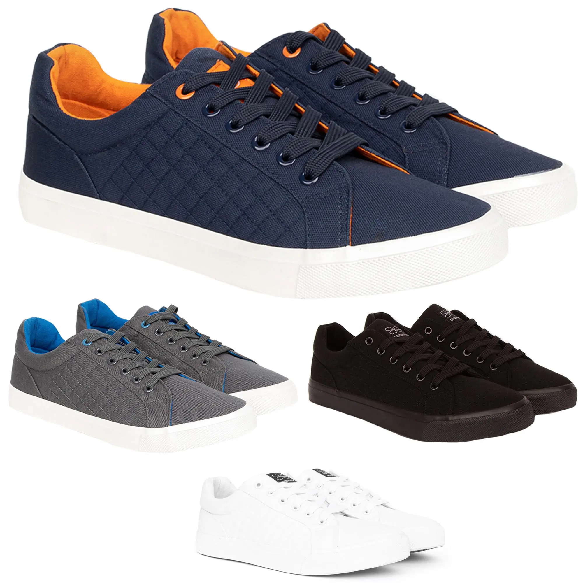 CROSSHATCH Trainers New Mens Boys Fashion Lace up Plimsolls Shoes Sneaker UK Sizes Footwear ny JEANBASE
