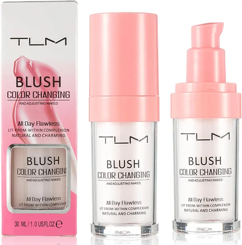 2Pcs TLM Blush Colour Changing, All Day Flawless Color Changing Blush,TLM Temperature Changing Liquid Blush for Mature Skin,Long Lasting Waterproof Blush for Face Makeup 0