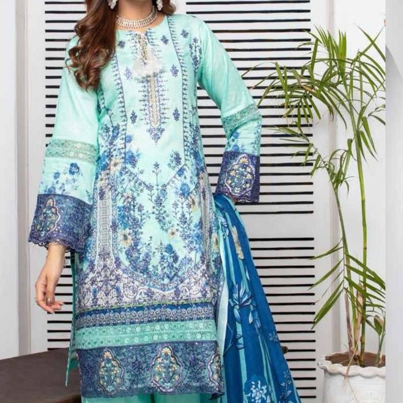 Munira Lawn D7 012 Printed and embroidered readymade suit chiffon dupatta  Casual Womenswear Summer Clothing 7