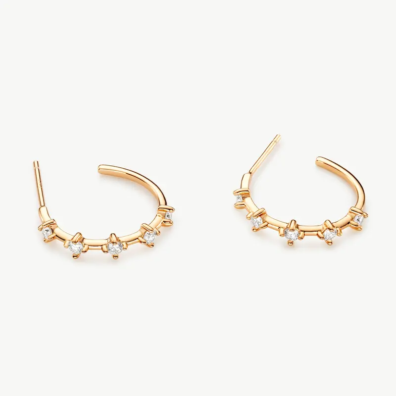 'Astra' Lab Diamond 0.4ct Hoops in Sterling Silver or 18ct Gold Vermeil 2