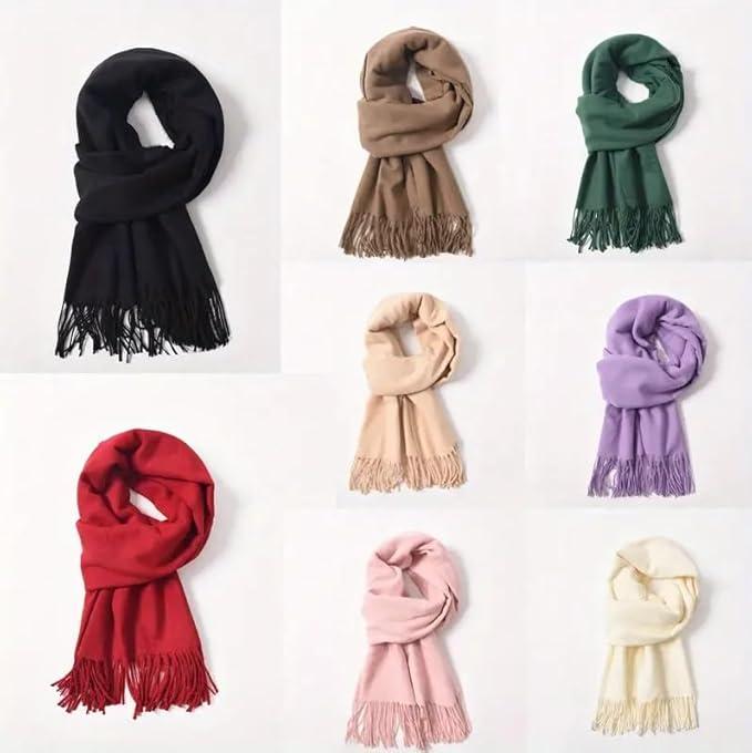 Womens Winter Warm Scarves Plain Soft Touch And Cozy Scarves For Girls Women Plain Neck Scarves shawl 4