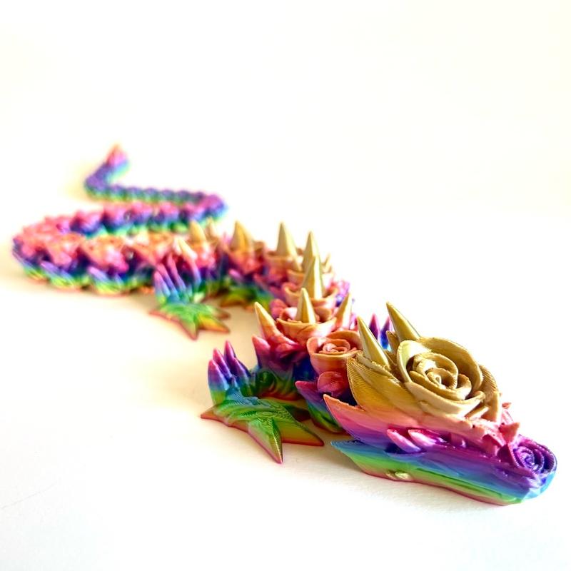 Cinderwing3D Rose Dragon: 3D Printed Fidget Toy | Desk Buddy Multicoloured 5