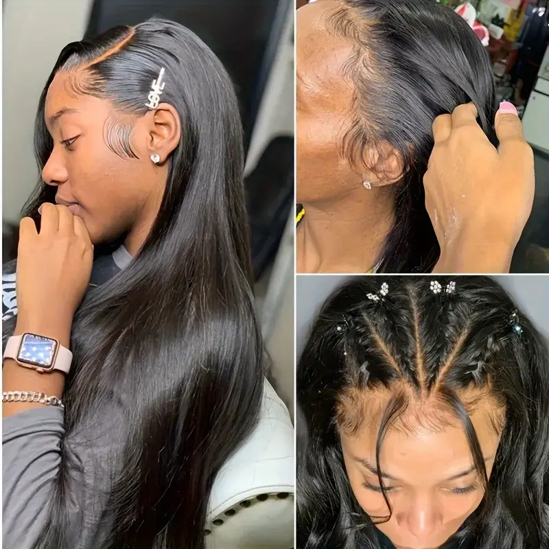 Wear And Go Glueless Wigs Human Hair Pre Plucked Pre Cut 4X4 HD Lace Front Wigs Human Hair Straight Human Hair Lace Front Wigs For Women 150%Density 4