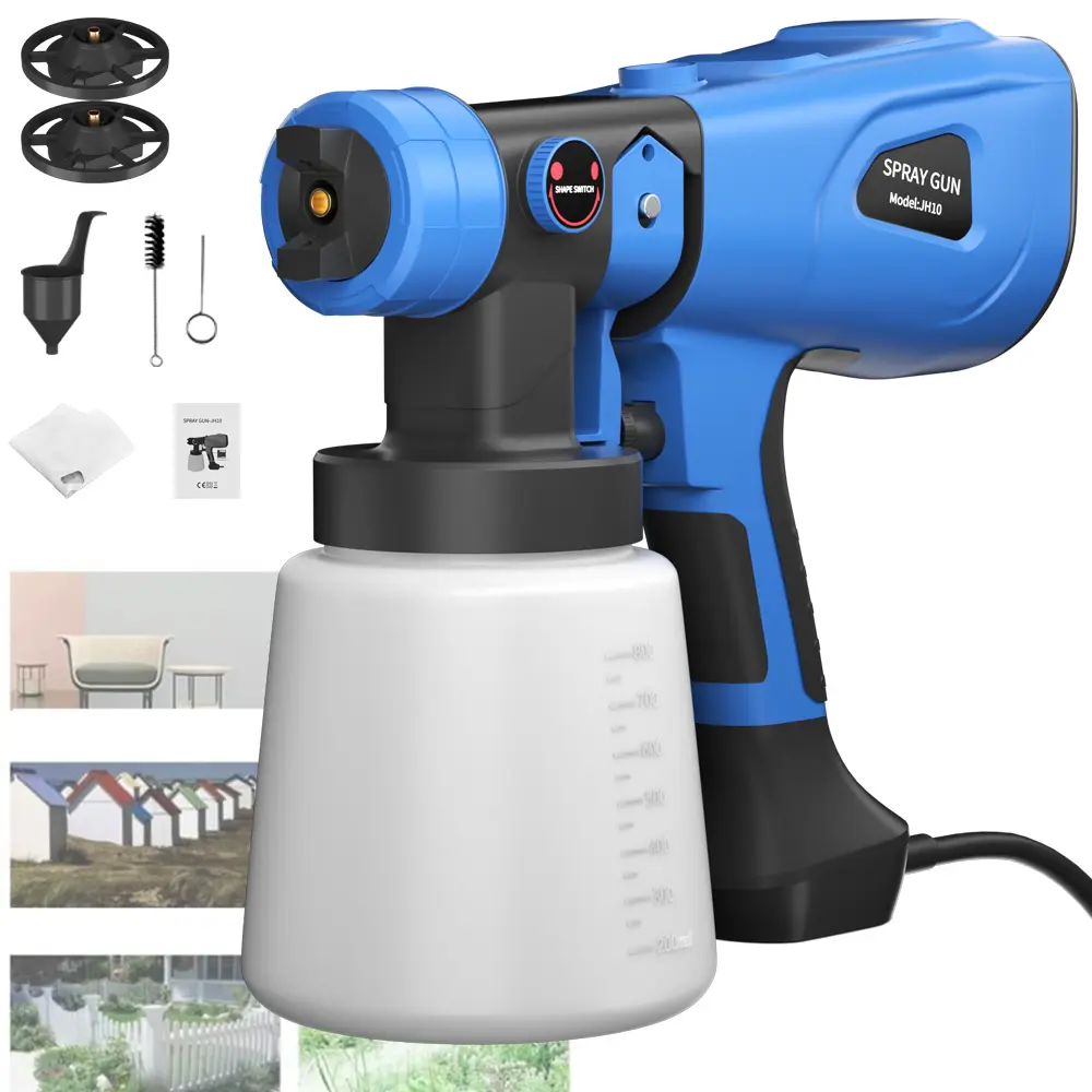 Electric Paint Sprayer, 3 Spray Patterns & 1000ml Detachable Tank Fence Paint Sprayer, Paint Sprayers for Fencing and Decking, Handheld Paint Sprayers for Home DIY Painting Cabinet Garden, 3 Nozzle(1.5MM/2.5MM/3MM)