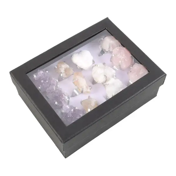 Set of 12 Assorted Crystal Rings 3