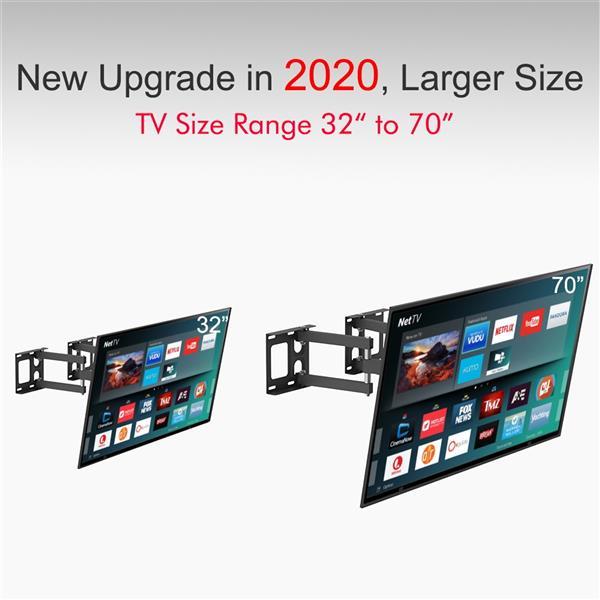 Product Introduction of TMSS-104 32"-70" Corner Full Motion Articulating TV Wall Mount Bracket Max Weight 50Kg VESA 600*400 31