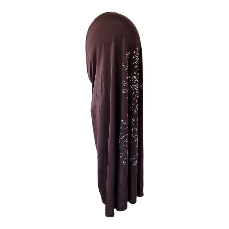 New Girls Adult One Piece Beautiful Muslim Islam Hijab Flower Diamonte Lace 6