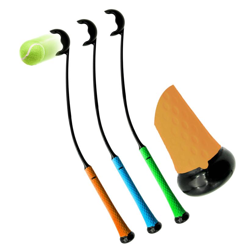 Tuffzilla  Heavy Duty Easy Grip 65cm Long Dog Ball Launcher for Dogs with DOG BALLS Dog Toys Dog Ball Thrower Slinger Tennis Balls for Dogs Strong Hands free Pick Up Random Colour 1