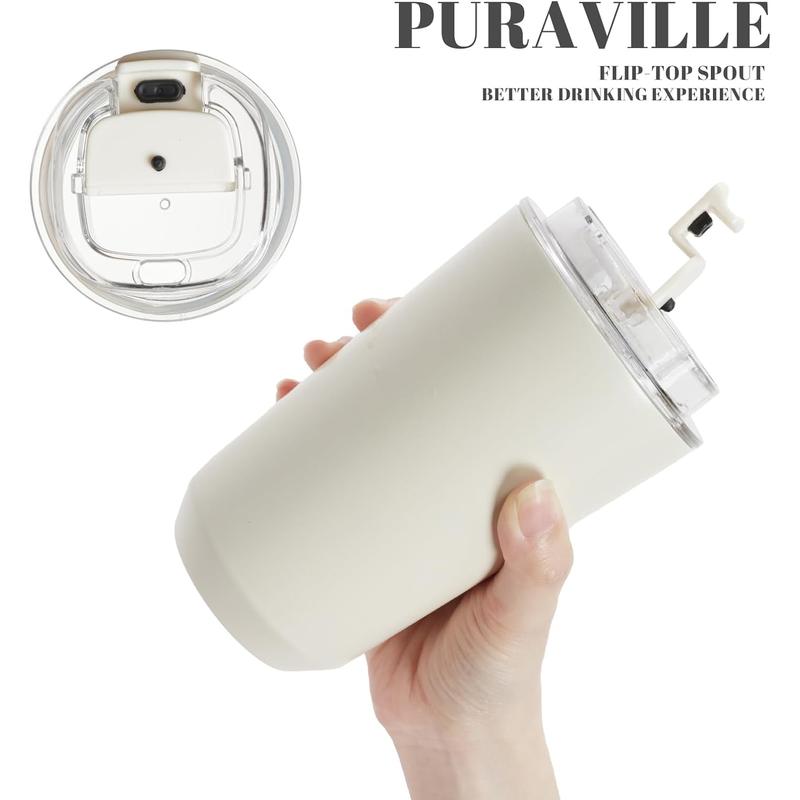 Product Introduction of 1PCS Tumbler Thermos Cup Milky White Coffee Mug Car Insulated Water Bottle Travel Stainless Steel Vacuum Flasks Drinking Kettle 3