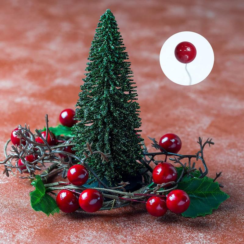 Decorative Christmas Berries - 160 Pcs Artificial Holly Berries for Wreath Making and Table Decorations - Fruit Pack Room Plants Ornaments 5
