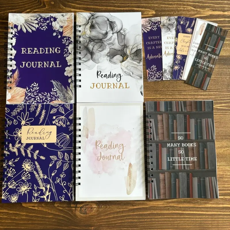 Reading Journal 5 Different Covers To Choose From & 3 Different Styles. Custom Book Journal. 0