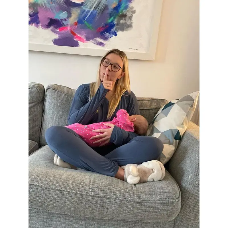 Blue Luxurious Breastfeeding Loungewear 7