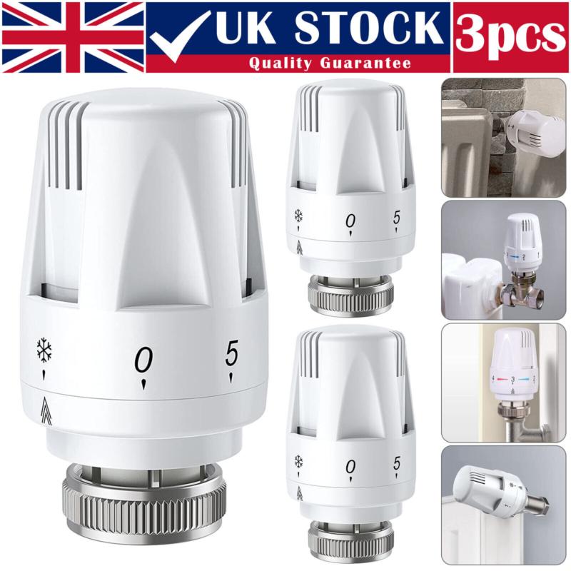 3Pcs Thermostat Head TRV Radiator Thermostatic Heater Control Head Heating Valve 0