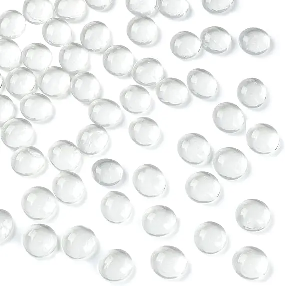 Clear Glass Pebbles 420-Pack 1.9kg｜1.5-2cm Crystal Stones for Aquarium Gravel, Vase Filler, Hydroponics & Home Decor 1