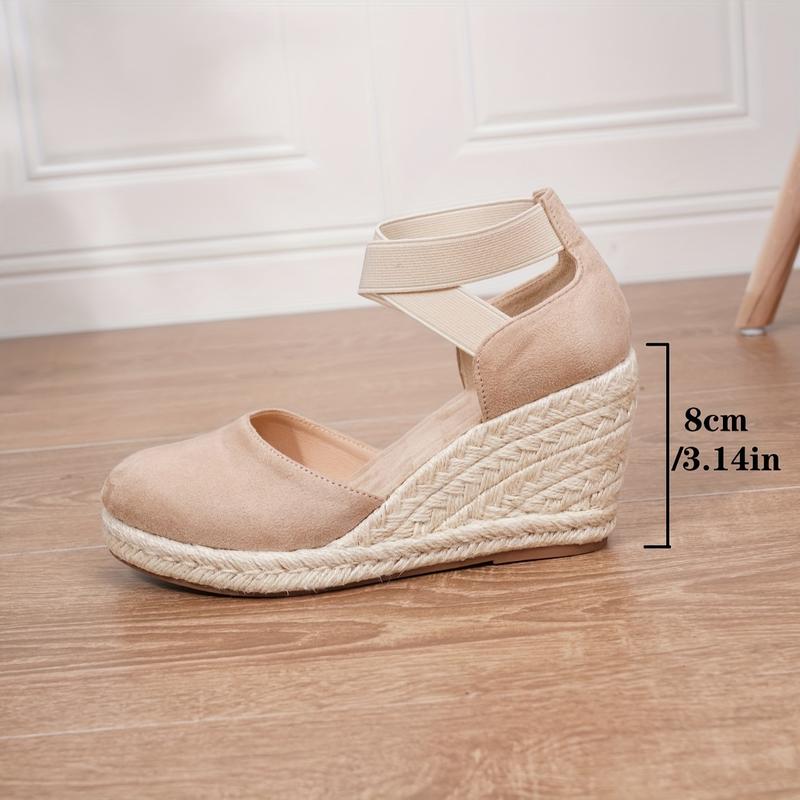 Product Introduction of Women's Wedge Heeled, Casual Elastic Band Summer Shoes, Comfortable Espadrille 9