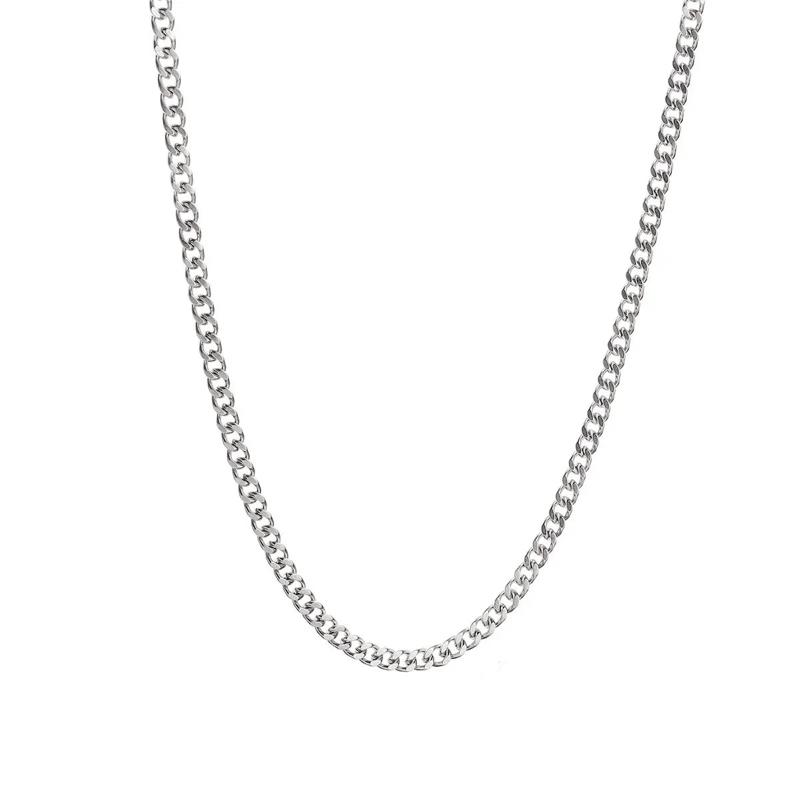 Men's Silver Cuban Link Chain - 3mm Width, 45-60cm Length rapper chains men - UK Delivery 3