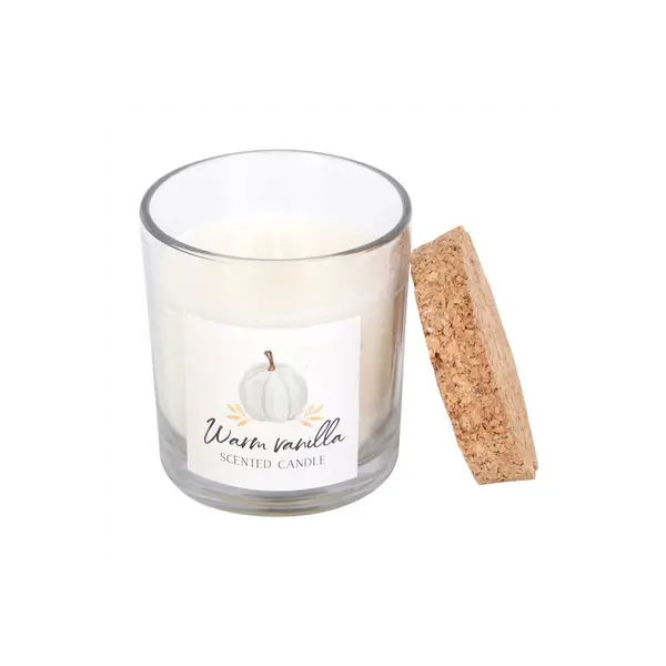 Warm Vanilla Candle for Home Decor and Freshening Gift Glass scented  candle Autumn Cozy 3