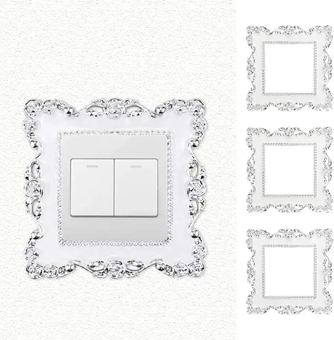 Flower Design Switch Cover, 2 Count Decorative Switch Protector Cover, Switch Decal For Home Decor 0