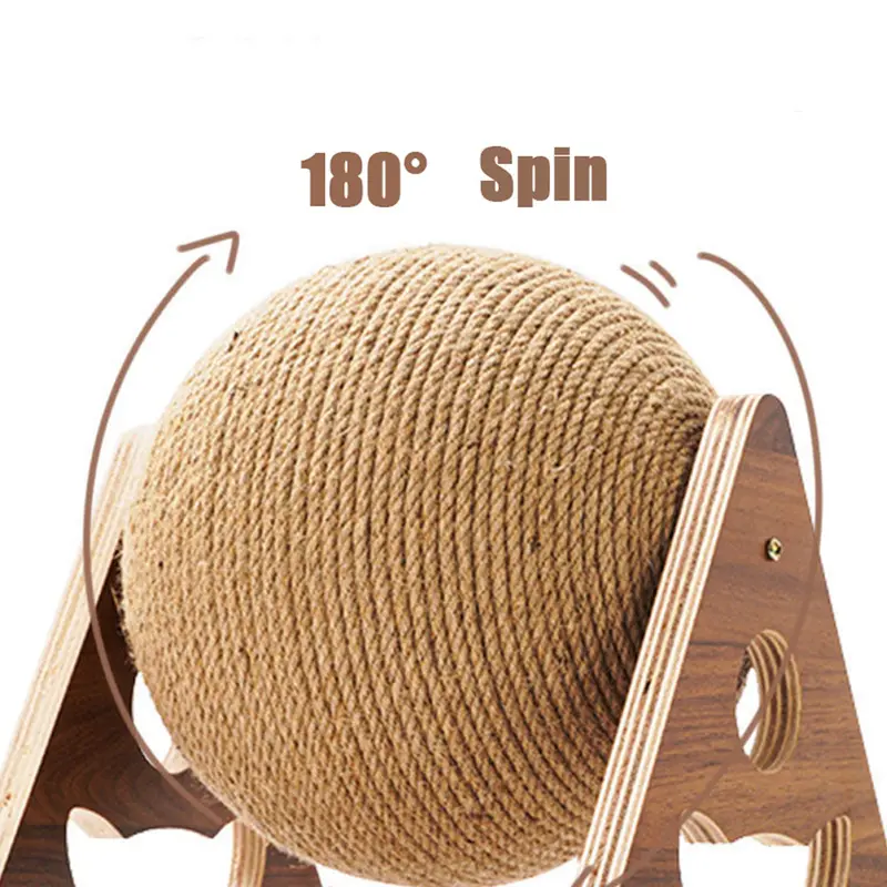 Livingandhome 360-degree Rotatable Cat Scratching Ball Natural Sisal Board Scratcher Pet Toy - Furniture Protection & Claw Grinding 6