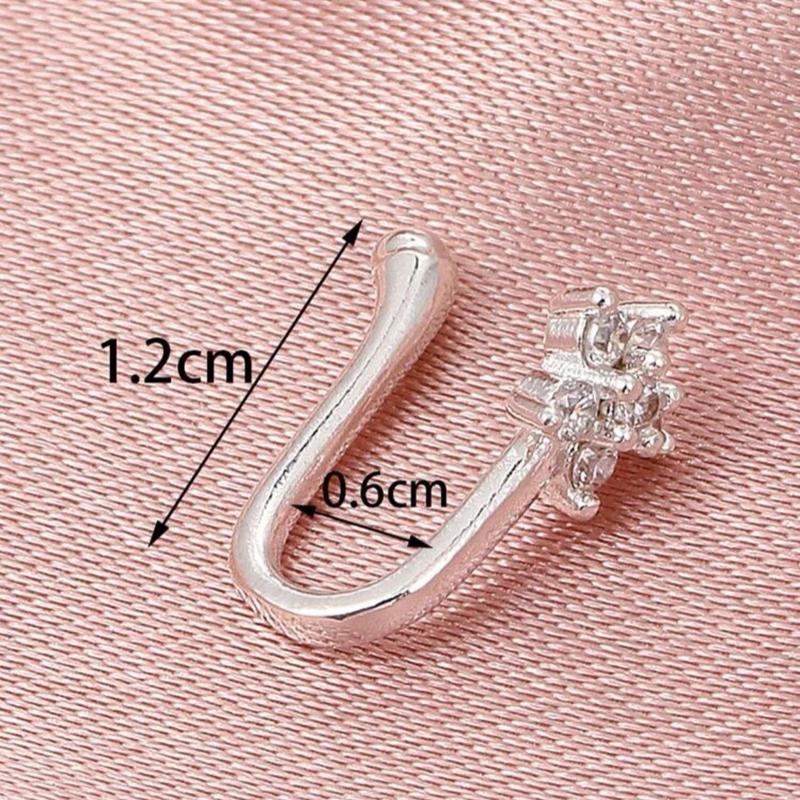 Copper Cubic Zirconia Decor Nose Cuff For Women And Men, Punk Non Piercing, A Fashionable Body Jewelry Gift For Any Occasion 3