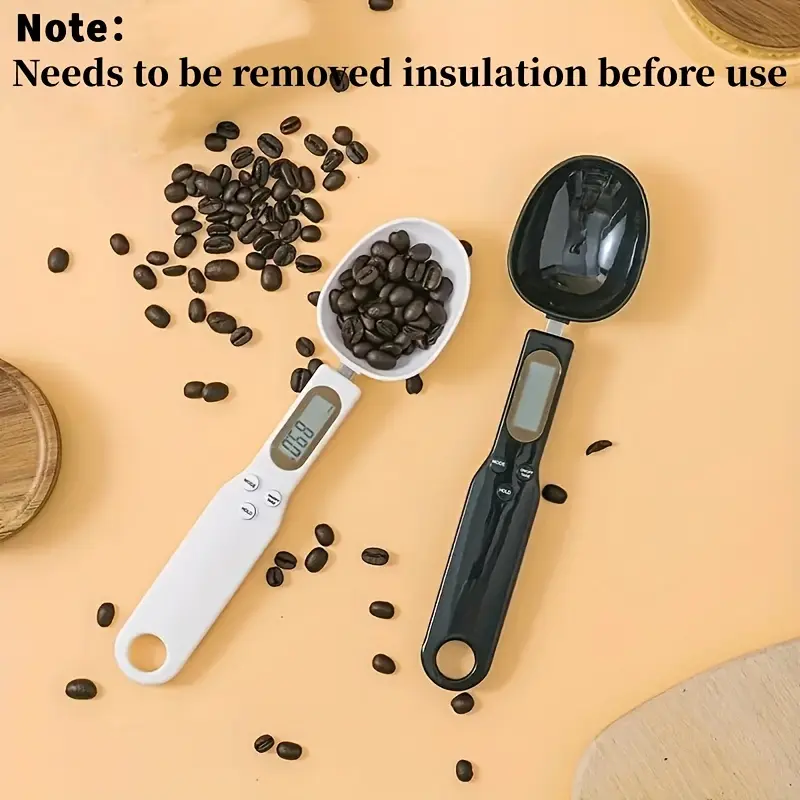 Accurate Measure Digital Kitchen Scale Spoon - LCD Display, 0.1g-500g Precision, Button Battery-Powered, Ideal For Cooking, Baking, And Portion Control Measuring Utensils Black 1