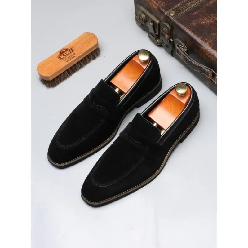 Men's Business Style Solid Color Slip on Loafer Shoes, Fashionable Comfortable Dress Shoes for Party, Daily Clothing Decor for Men