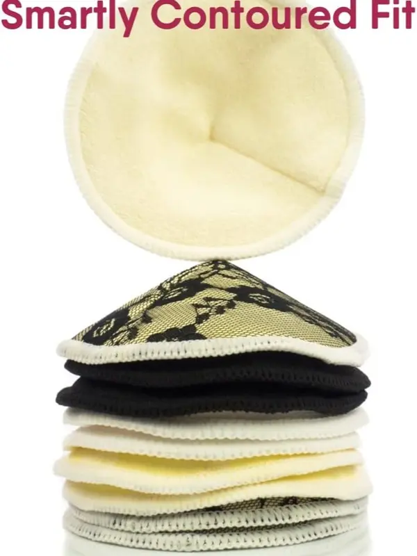 Organic Bamboo Nursing Breast Pads-10 Washable Pads with Wash&Storage Bags-Breastfeeding Nipple Pad for Maternity-Reusable Nipplecovers for Breast Feeding 3