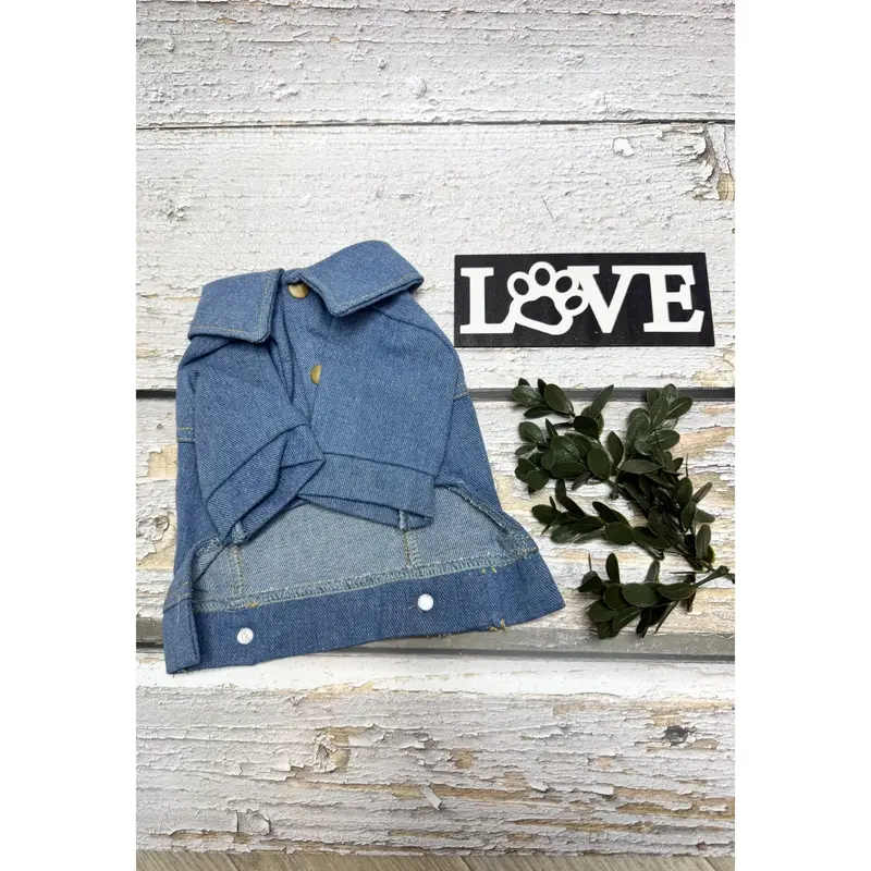 Denim 'Printed' Dog Jacket 3